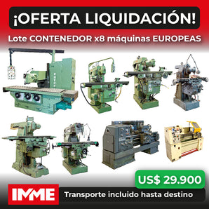 Lote Contenedor – 8 Máquinas de Arranque de Viruta + Accesorios