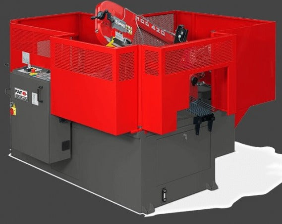 Sierra cinta basculante automática FAT 420 A 60º y CNC