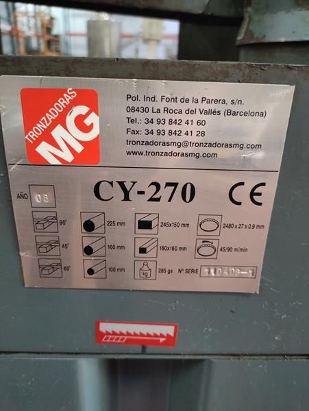 Sierra de cinta TRONZADORA MG CY-270