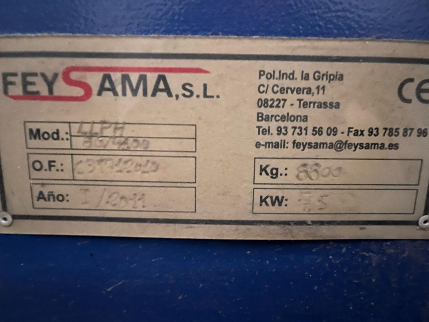 Plegadora hidráulica FEYSAMA 4.100x 80Tn