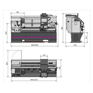 Torno de bancada con visualizador TX6222 \ 400V \ 3PH / 2220x620